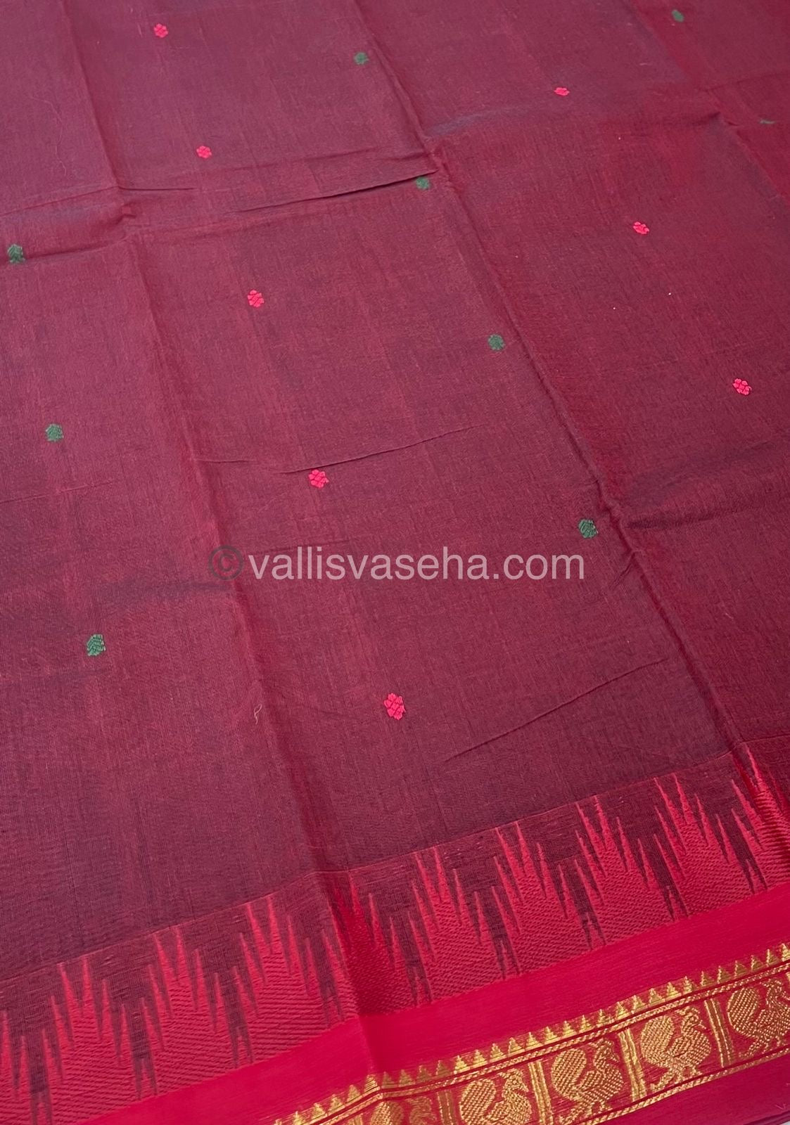 Kanchi Cotton Saree - Butta Design With Ganga Jamuna Border VVKCS008