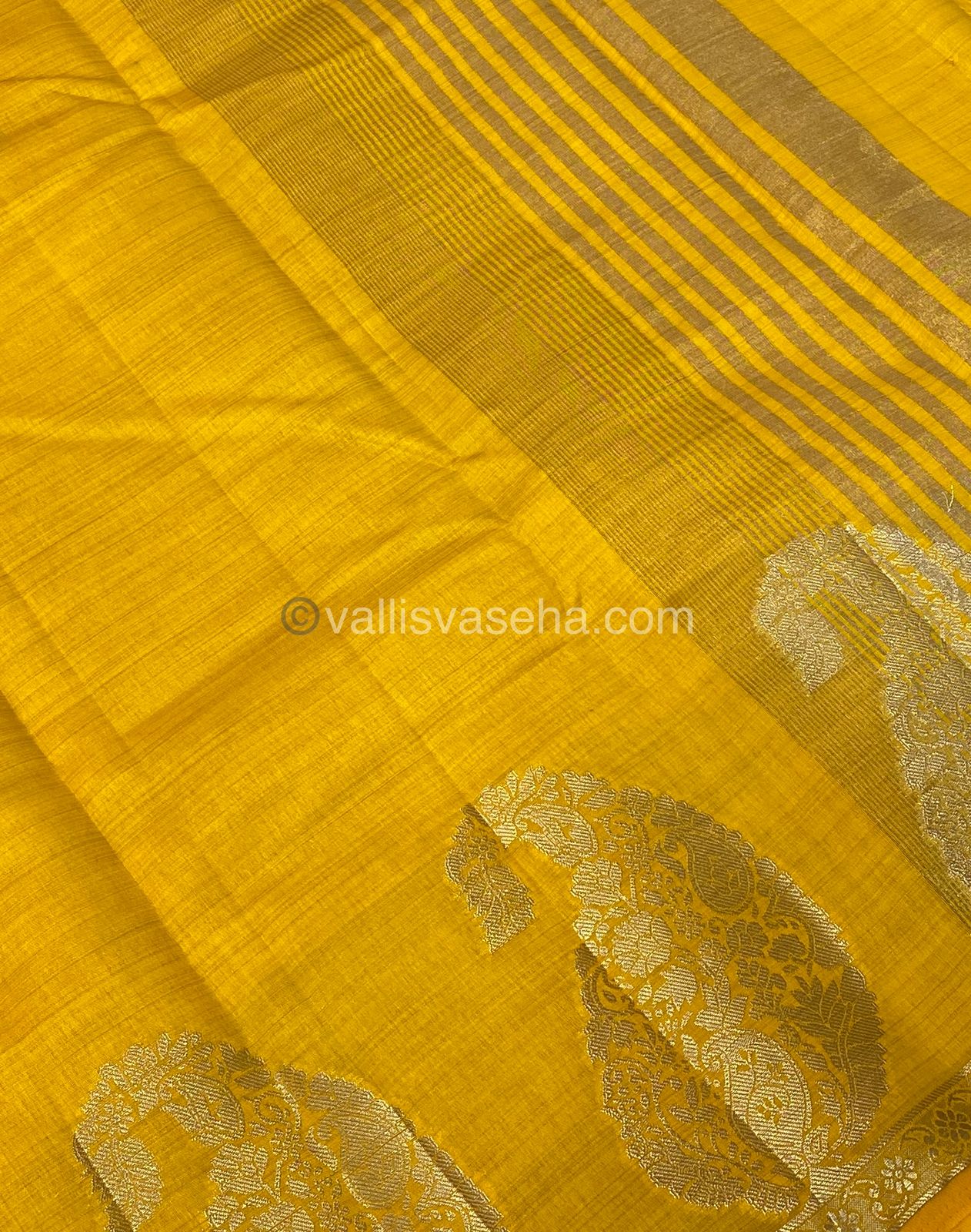 Semi Tussar Silk - Mango Yellow Shade - VVSTS002