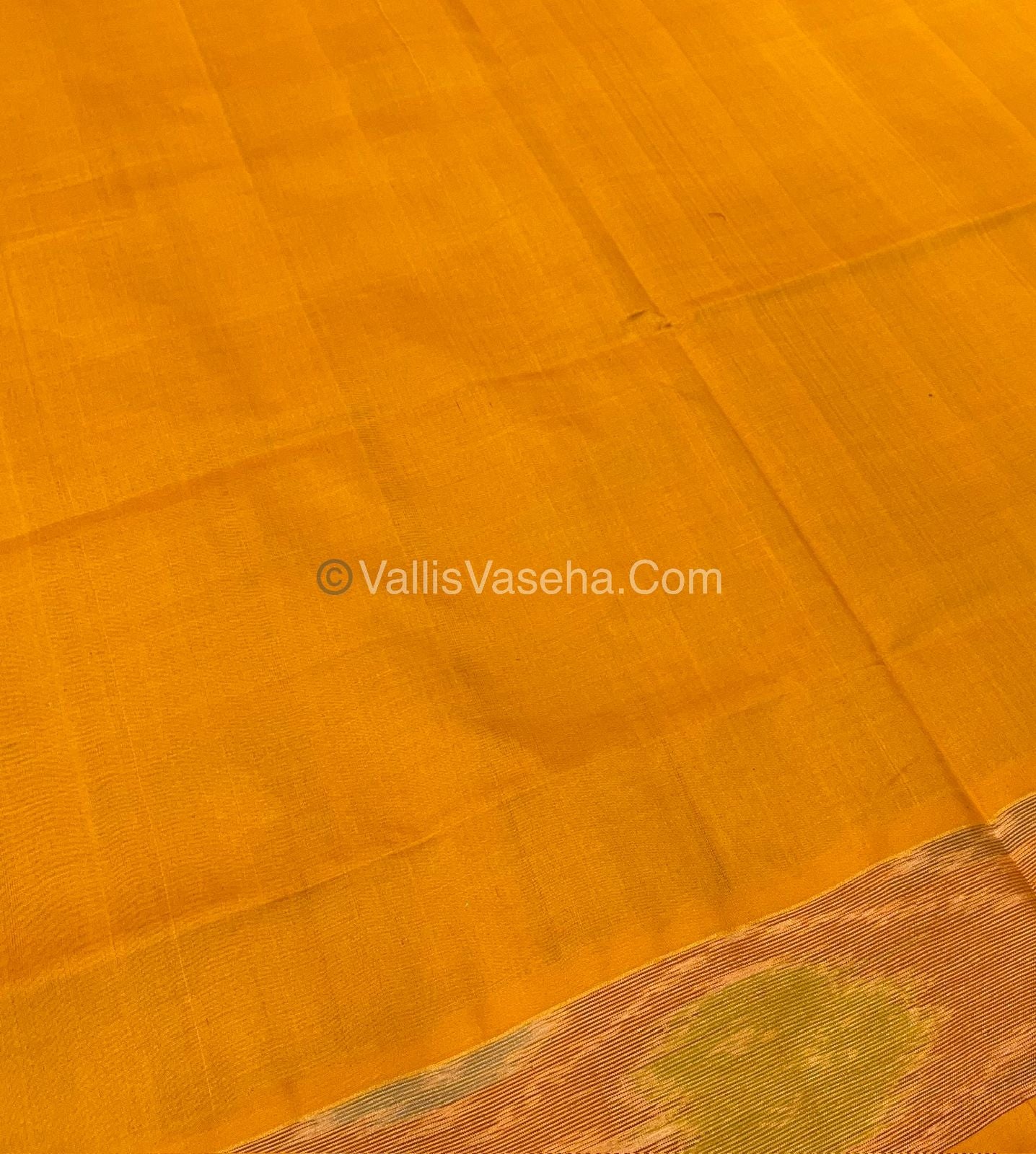 Semi Silk Cotton Saree - Navy Blue &Yellow - VVSSC001