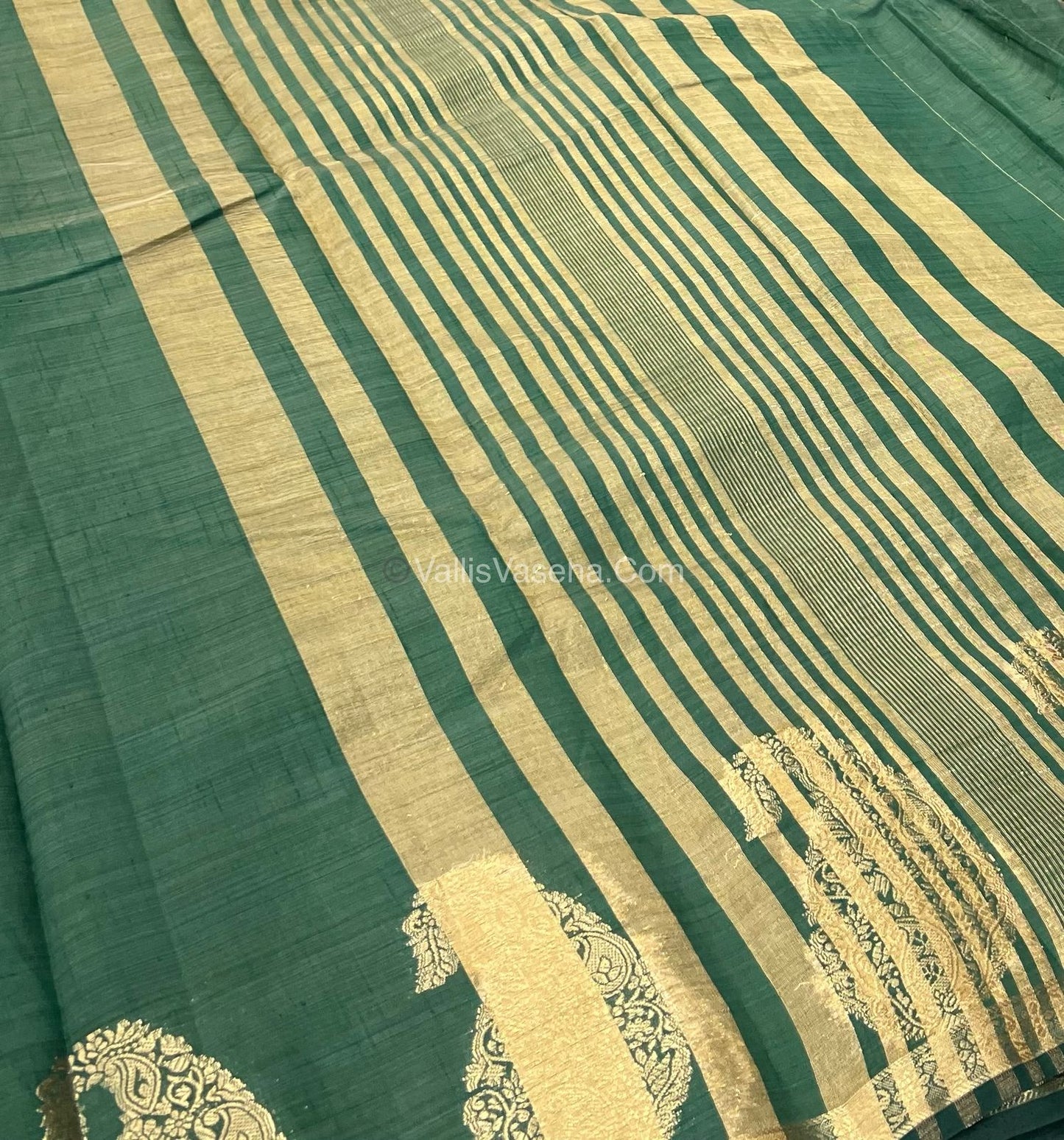 Semi Tussar Silk - Small Mango - Green Shade - VVSTS002