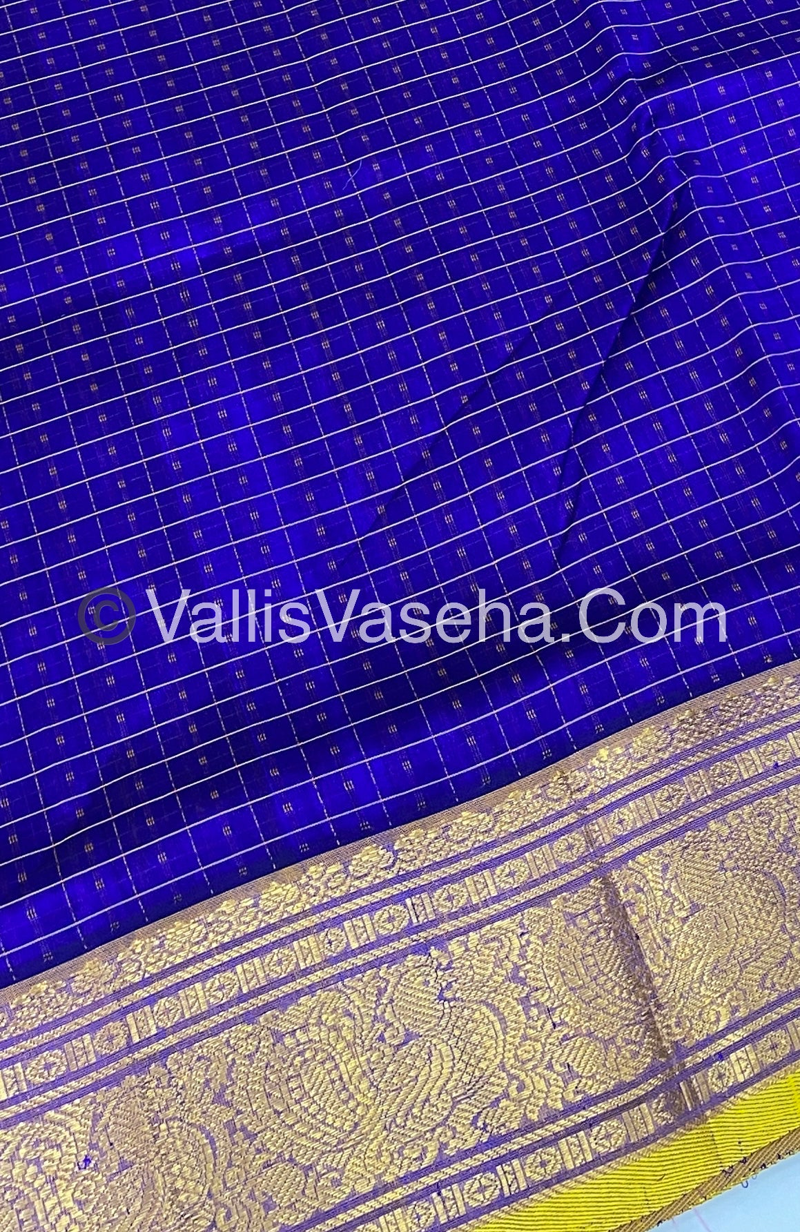 Pure Silk Cotton Saree - Blue With Peachish Pink Shade - Lakshadeepam Design - VVPLD001
