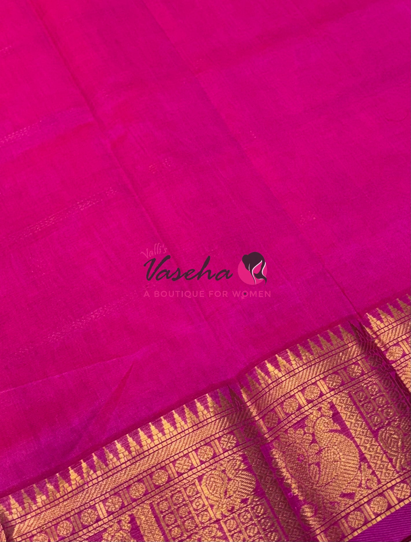 Pure Silk Cotton Saree - Mayil & Chakkaram Design - Pink Shade -VVMC003