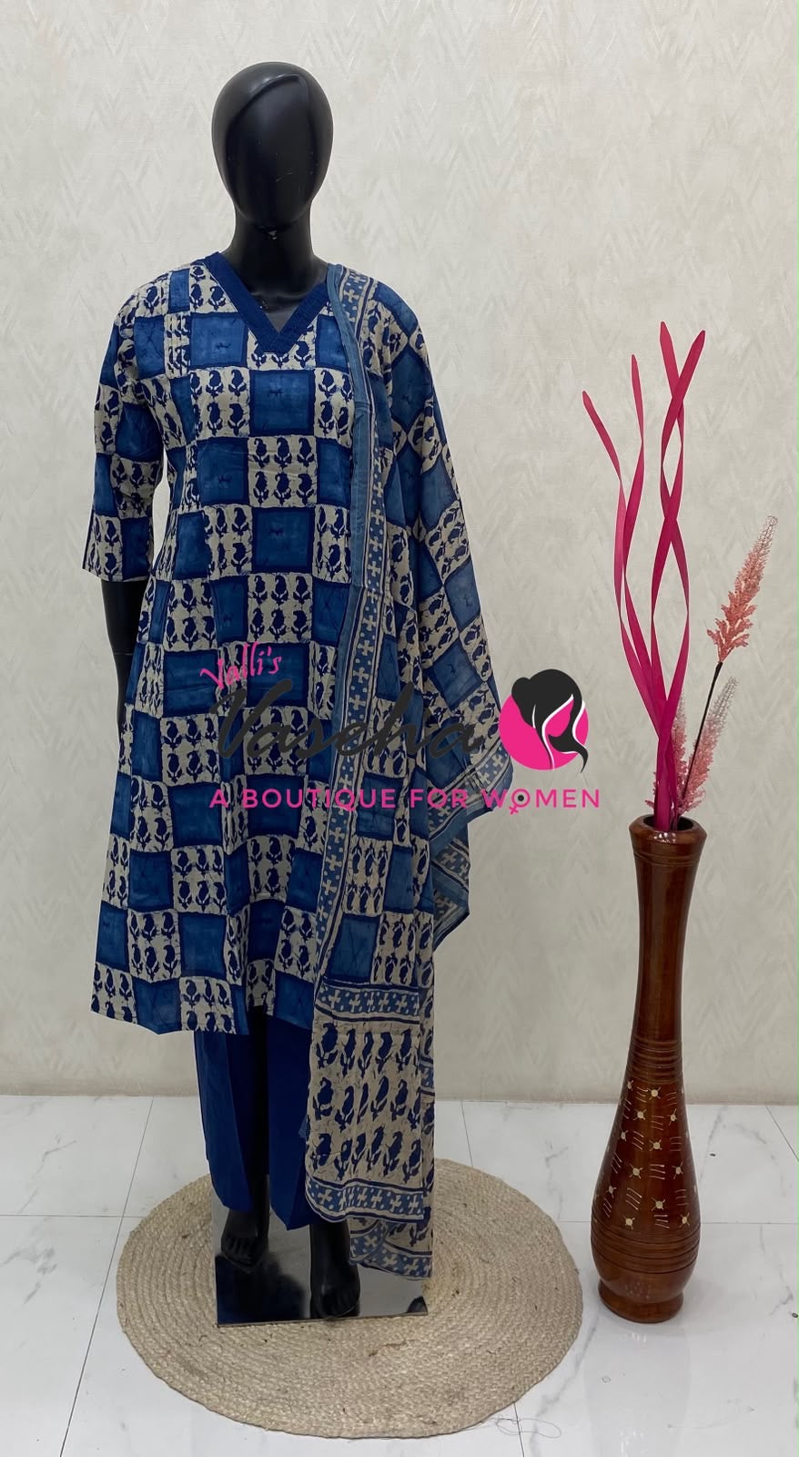 Ready Made | Anarkali Set |Salwar, Kameez & Duppatta(3pc)|Cotton |VVRMS041