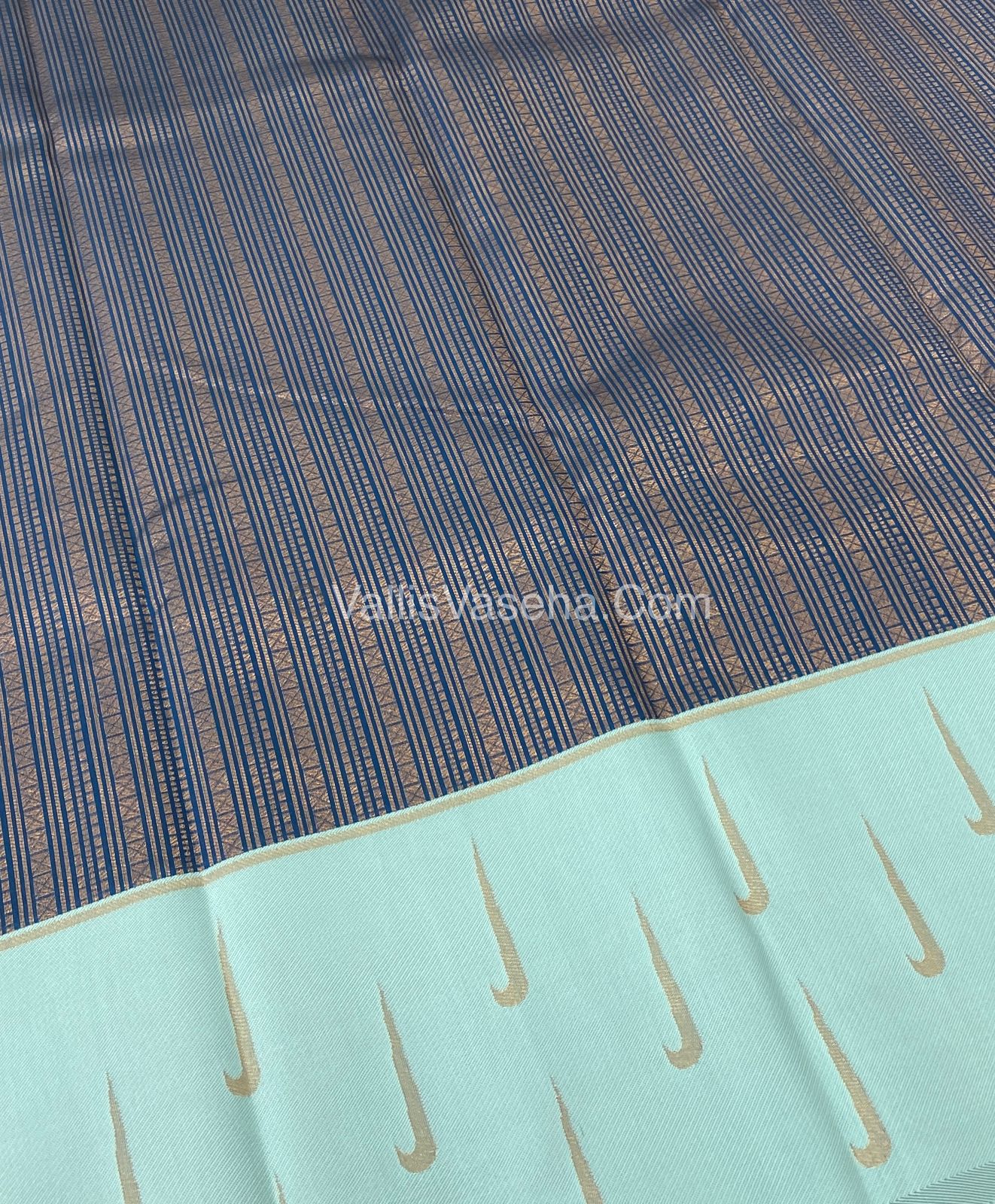 Kanchi Semi Silk - Blue with Sky Blue VVKSS001