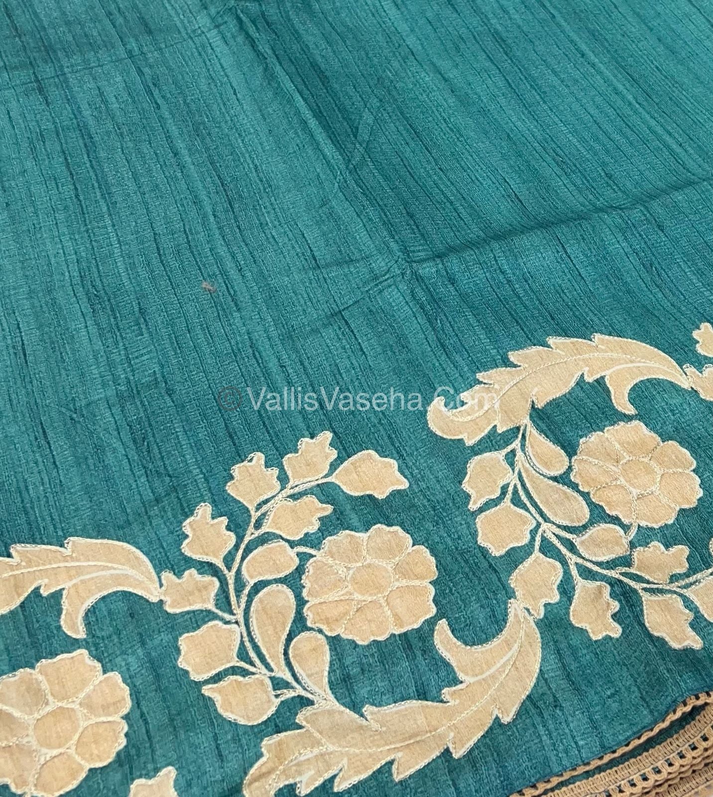 Semi Raw Silk with embroidery work - VVSRS001