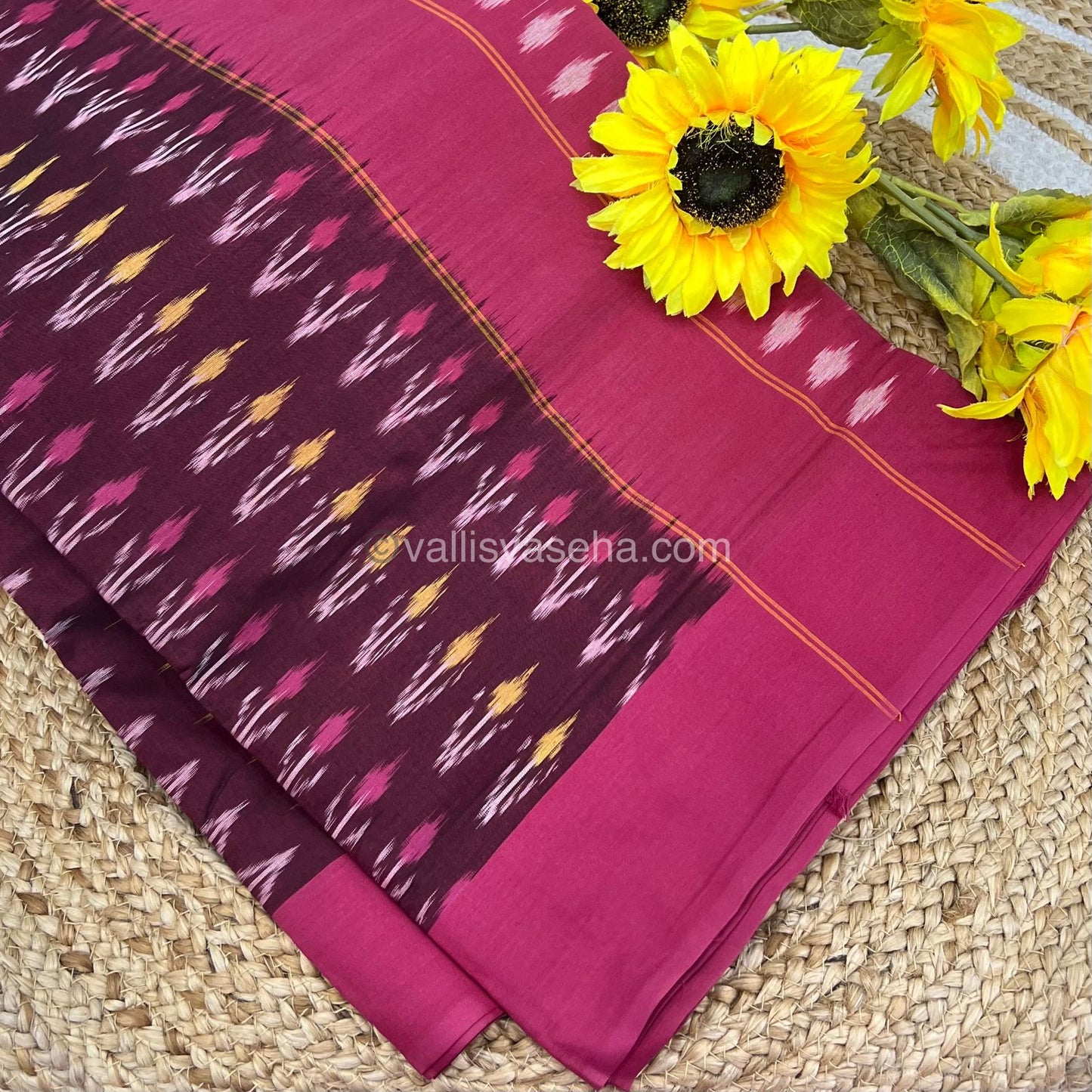 Ikkat Mercerised Cotton Saree - VVIKS001