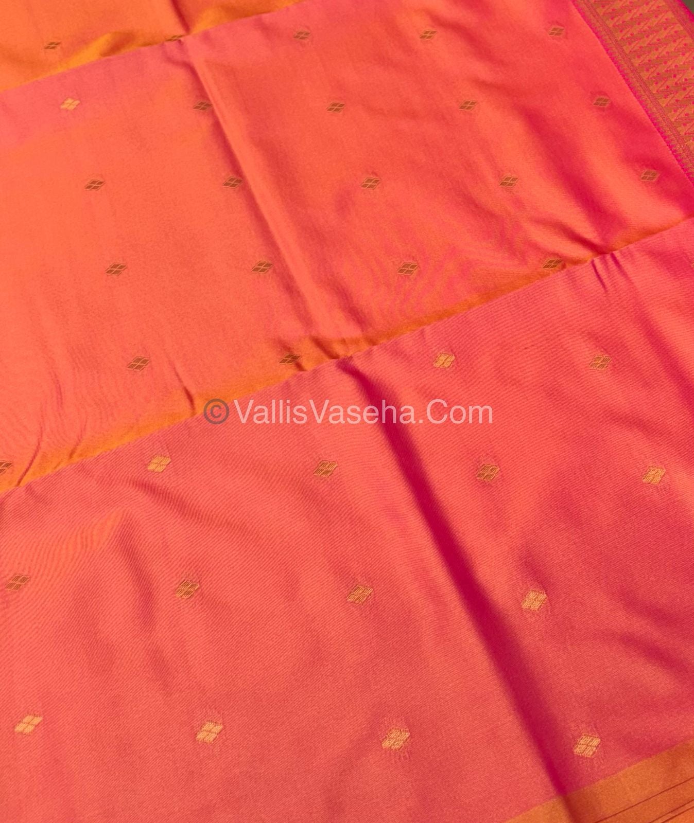 Semi Soft Silk - Border less - Peach Shade -VVSSS023