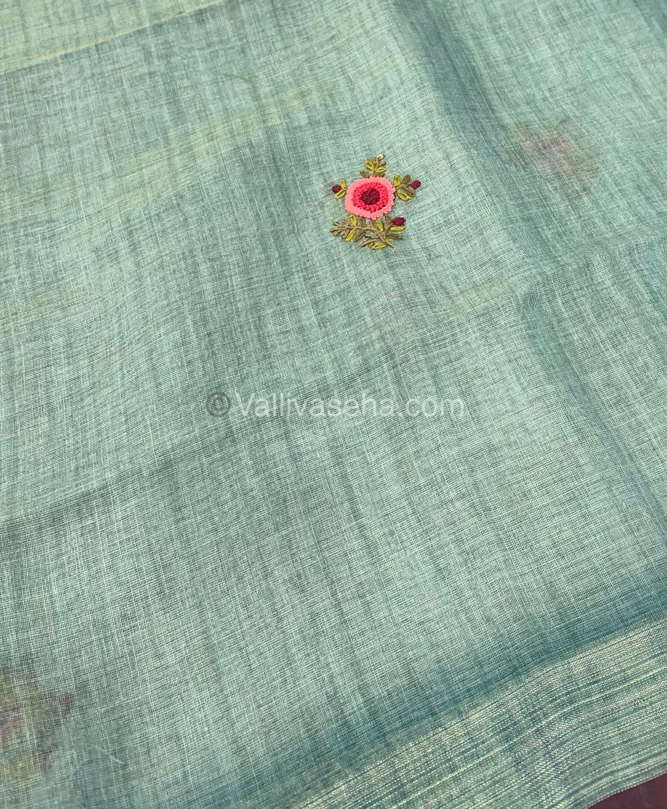 French Knot - Tissue Saree - Blue Shade - VVLFN001