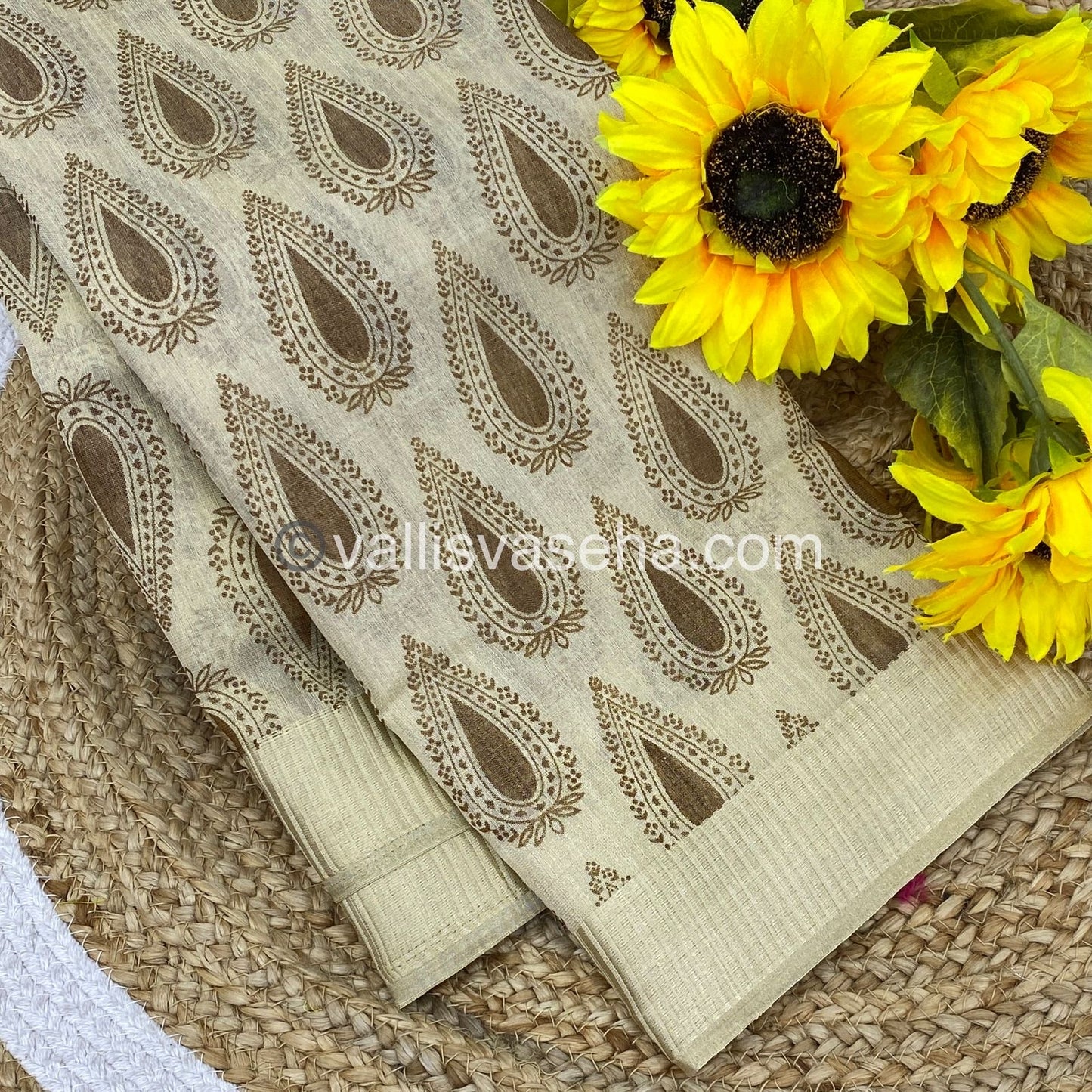 Semi Tussar Silk - Cream Shade - VVSTS006