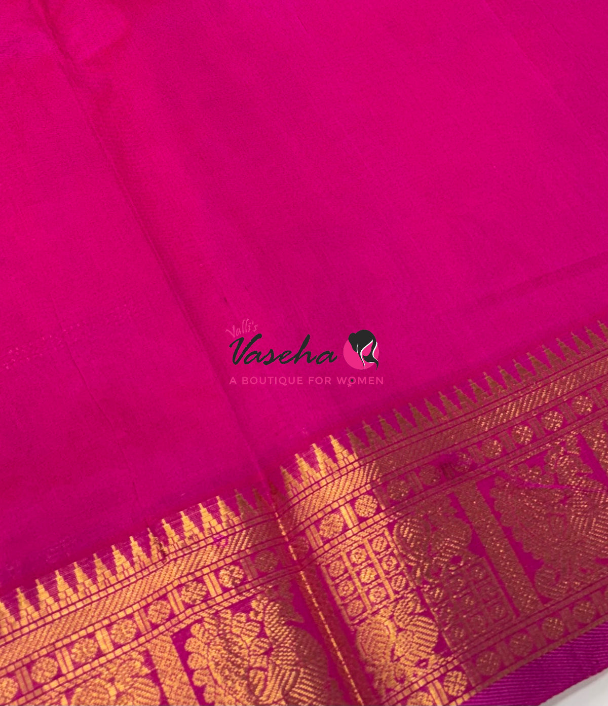 Pure Silk Cotton Saree - Mayil & Chakkaram Design - Pink With Pink Shade -VVMC003