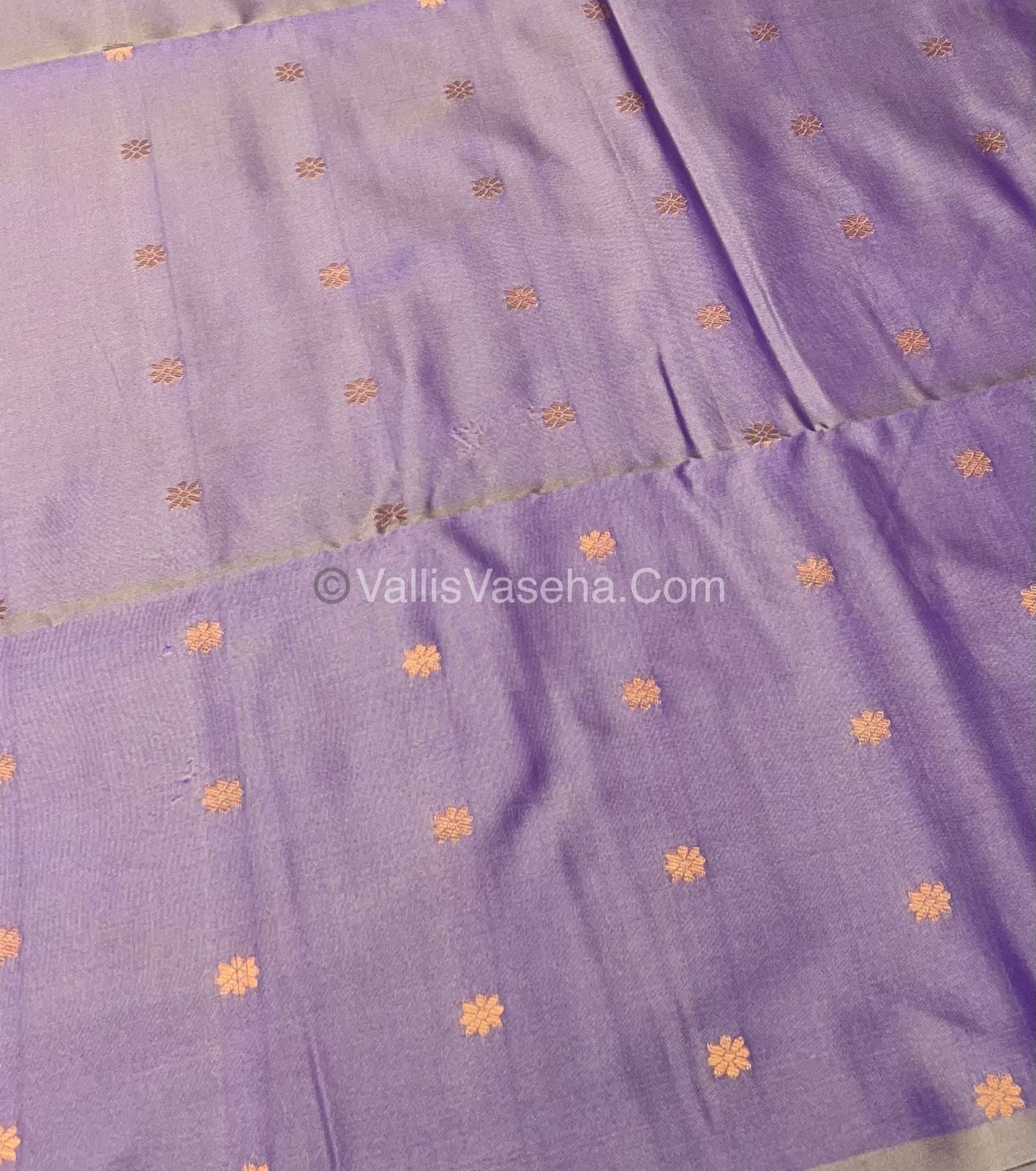 Semi Soft Silk - Border less - Creamish Lavender Shade - VVSSS007