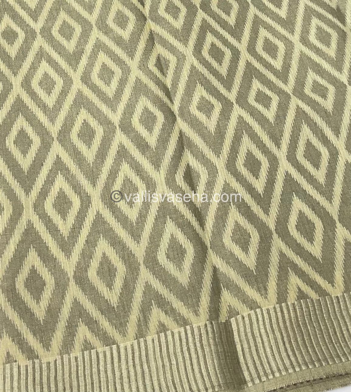 Semi Tussar Silk - Greenish Grey Shade - VVSTS004