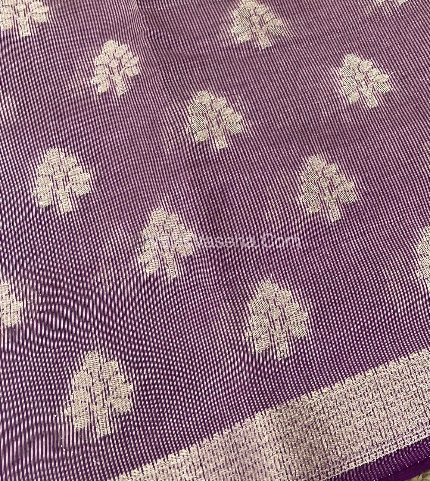 Semi Tussar Silk Saree - Purple Shade - VVSTS009