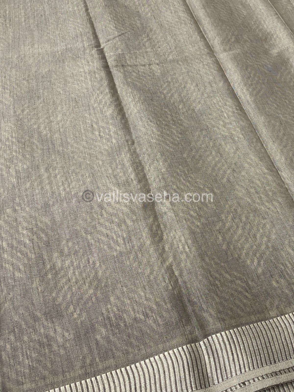 Semi Tussar Silk - Greensih Grey Shade - VVSTS007