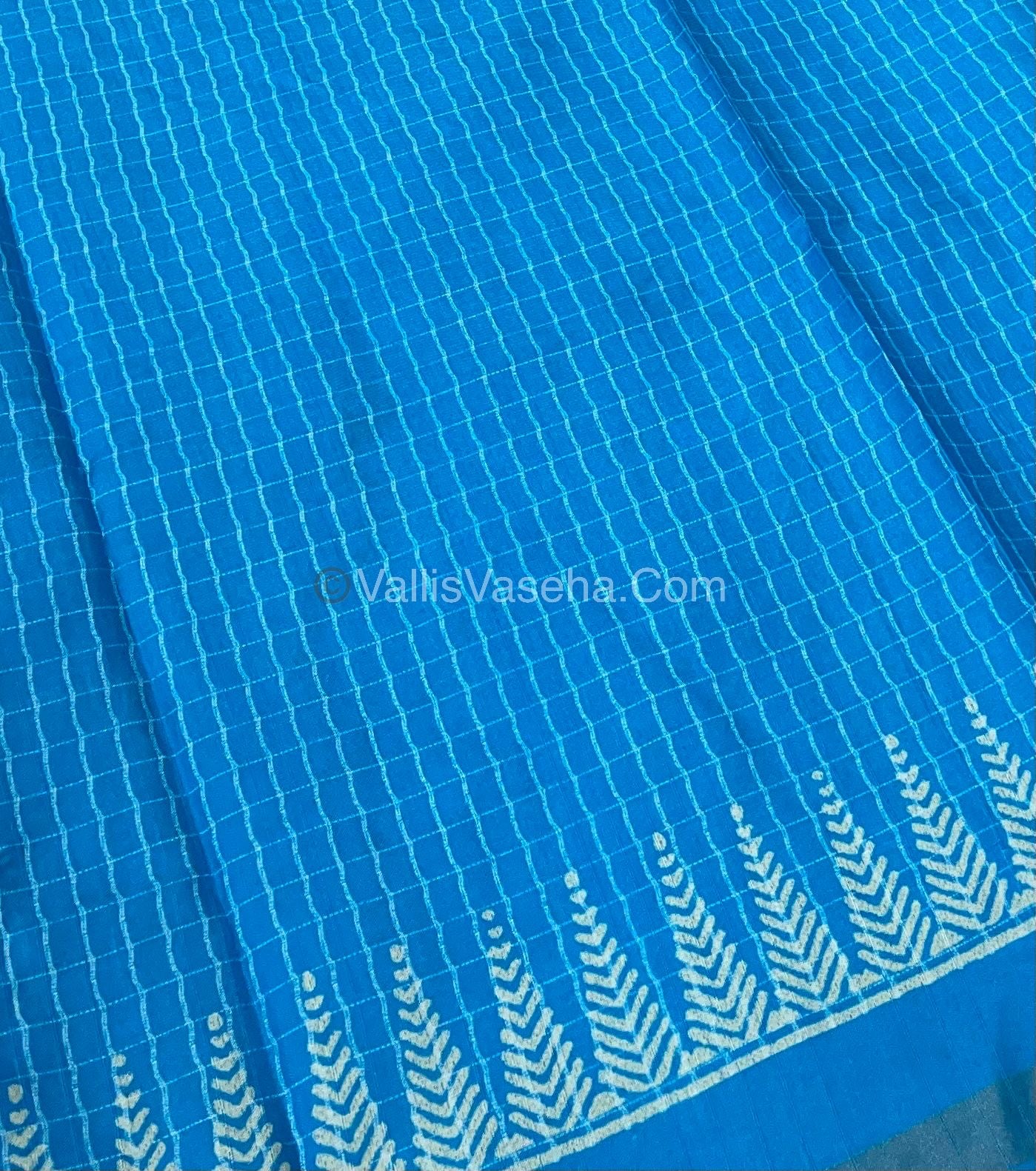 Semi Chappa Silk - Apple Green with Blue - VVSC005