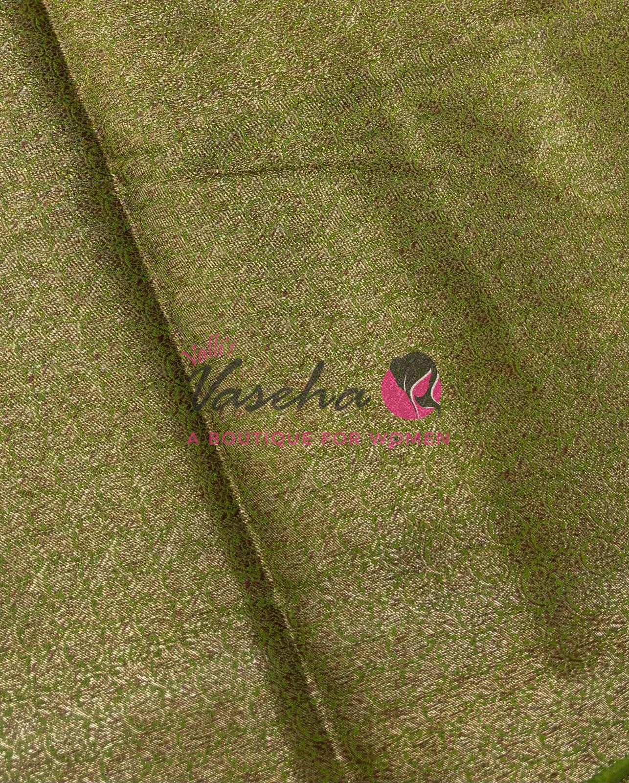 Bamboo Silk Saree- Wine with Green Shade - VVBSS015