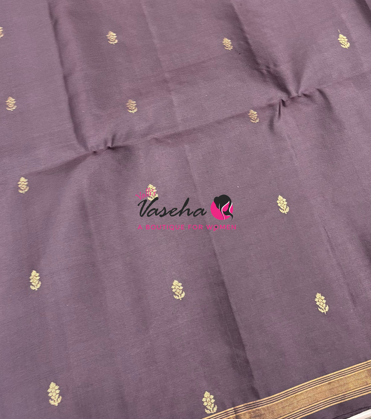 Pure Soft Silk Saree - Treble Zari Weaving Butta - Brown Shade - VVPSS125