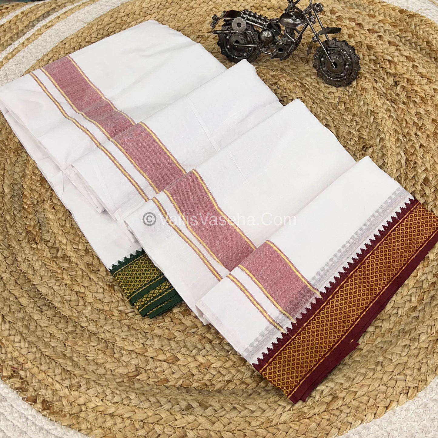 Panjagajam - White - Ganga Jamuna Border - Double Layer - VVDH001