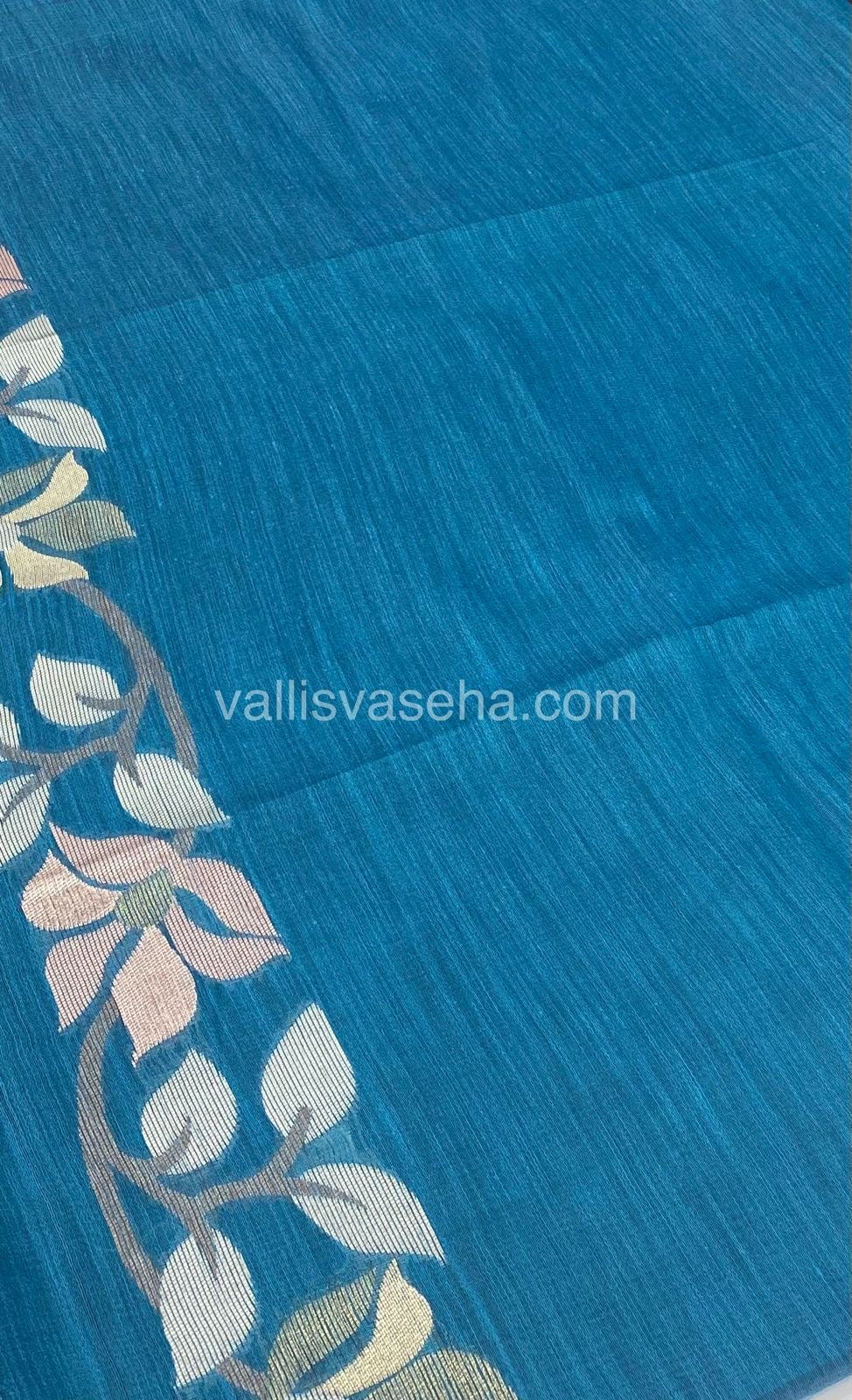 Semi Raw Silk with Jamdhani Design Weaving - Ramar Blue Shade - VVRS001