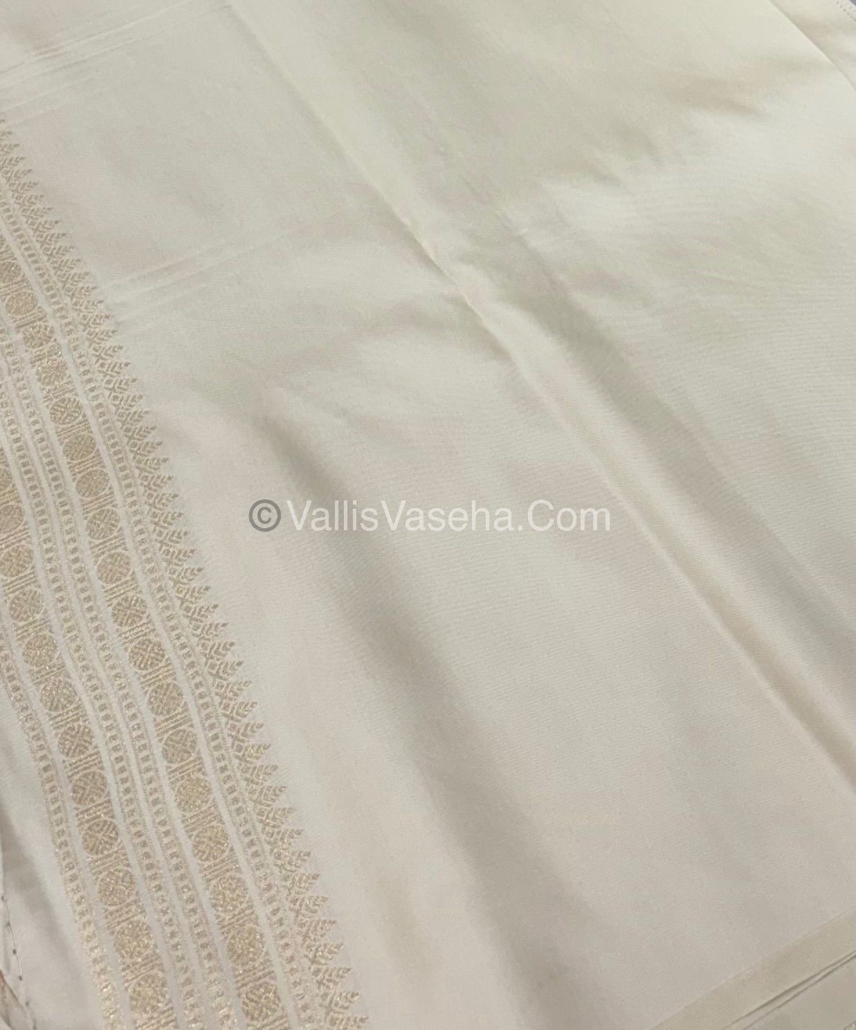 Semi Soft Silk - Border less - Cream Shade -VVSSS026