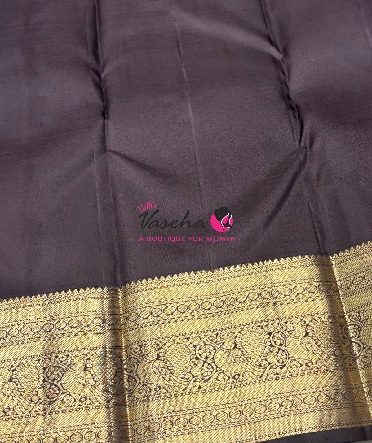 Pure Kanchipuram Silk Saree - Blue With Brown - VVPS094