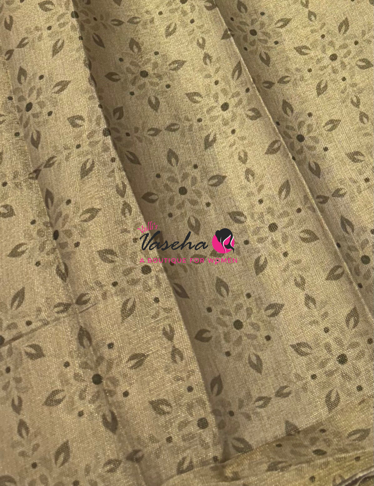 Linen Tissue Saree - Mehndi green Shade - VVLTS006