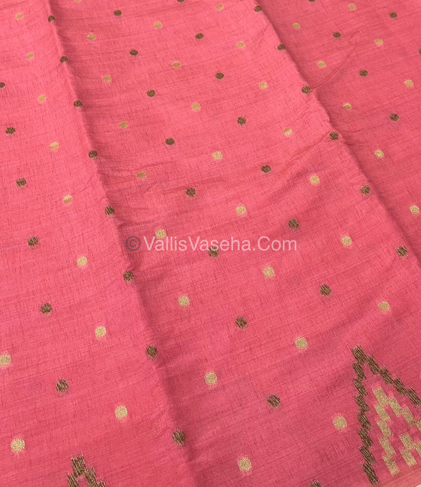 Cherry Tussar - Semi Tussar Silk - Peach Shade - VVSTS009