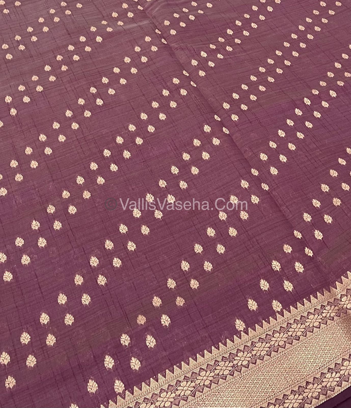Semi Tussar Silk - Grand Pallu - Wine Shade - VVSTS017