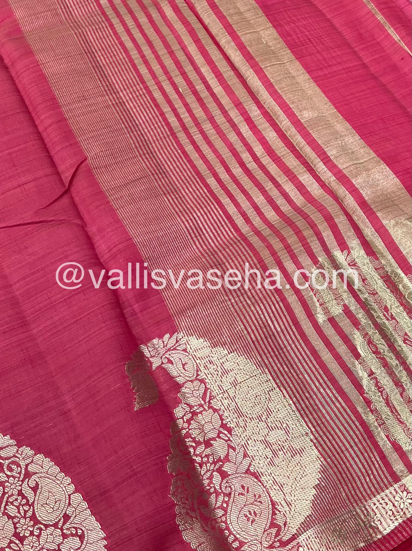 Semi Tussar Silk | Peachish Reddish Pink |VVSTS002
