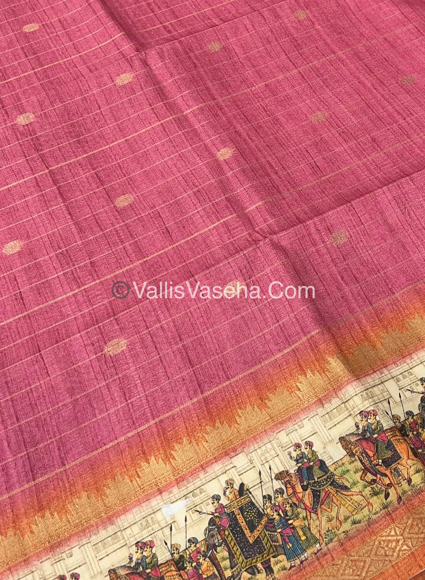 Semi Chanderi Saree - checks pattern - VVSCS004