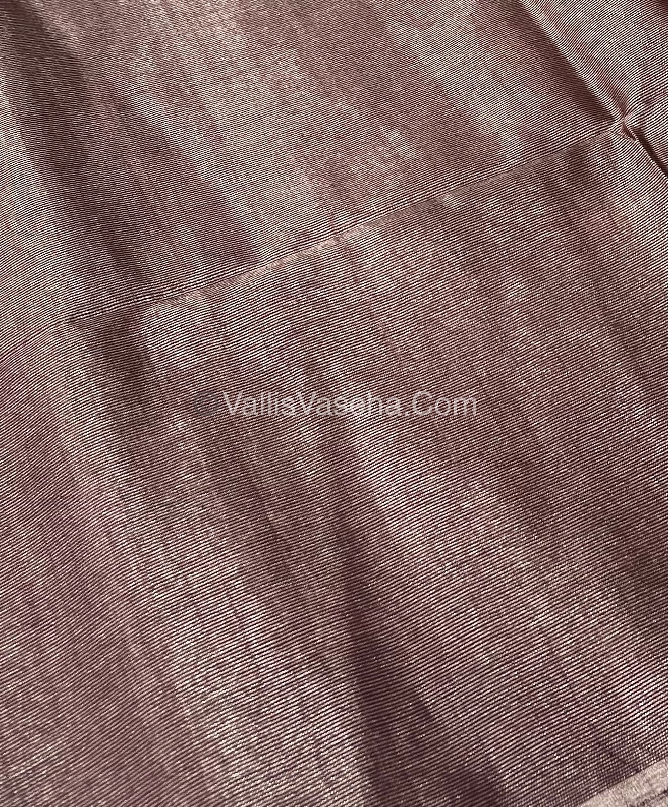 Bhagalpuri Silk - Vaira Voosi Lines - Pink & Chocolate Brown Combo - VVBSV001