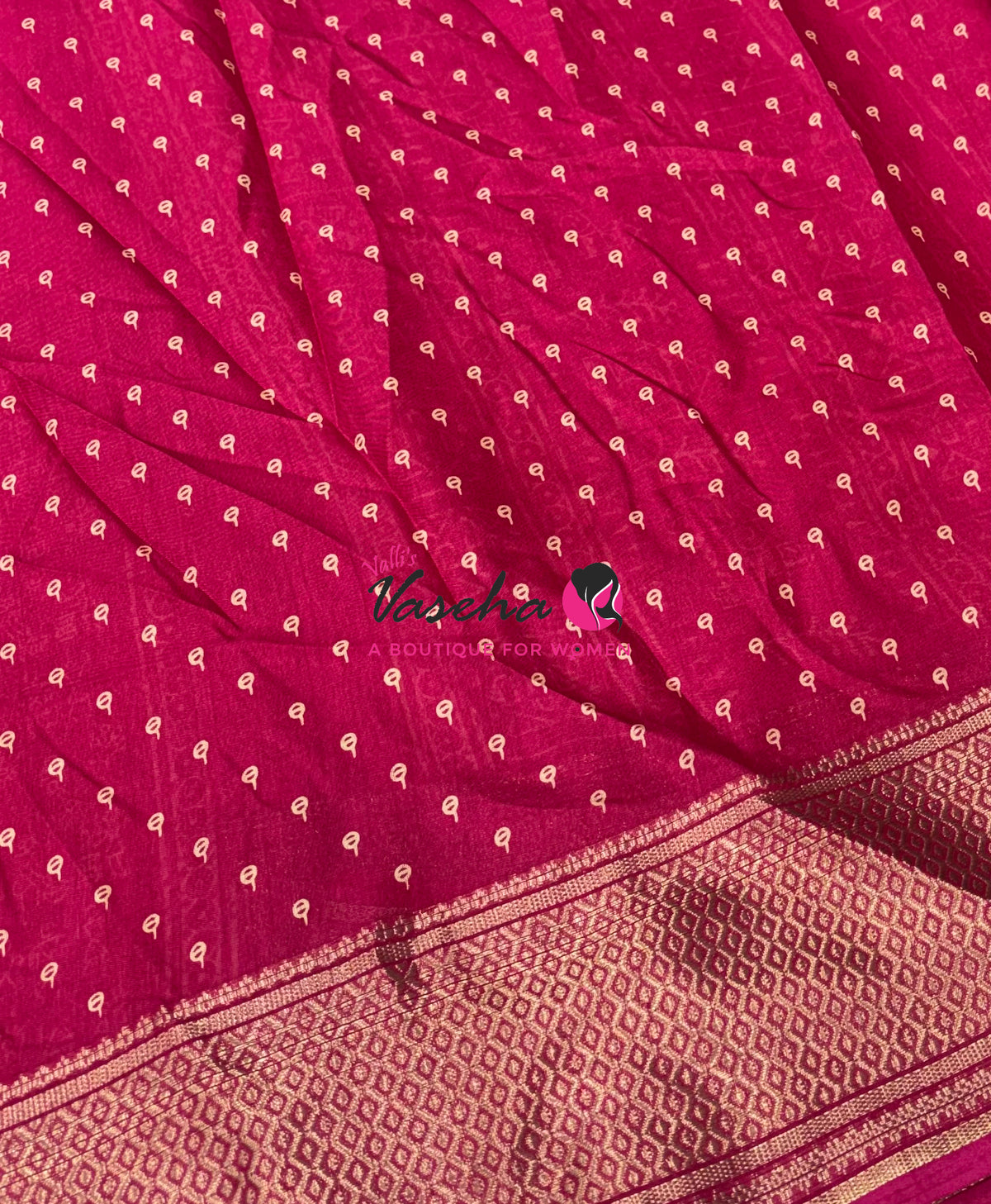 Semi Binny Silk - Varli Design - Pink Blue Shade - VVSBS010
