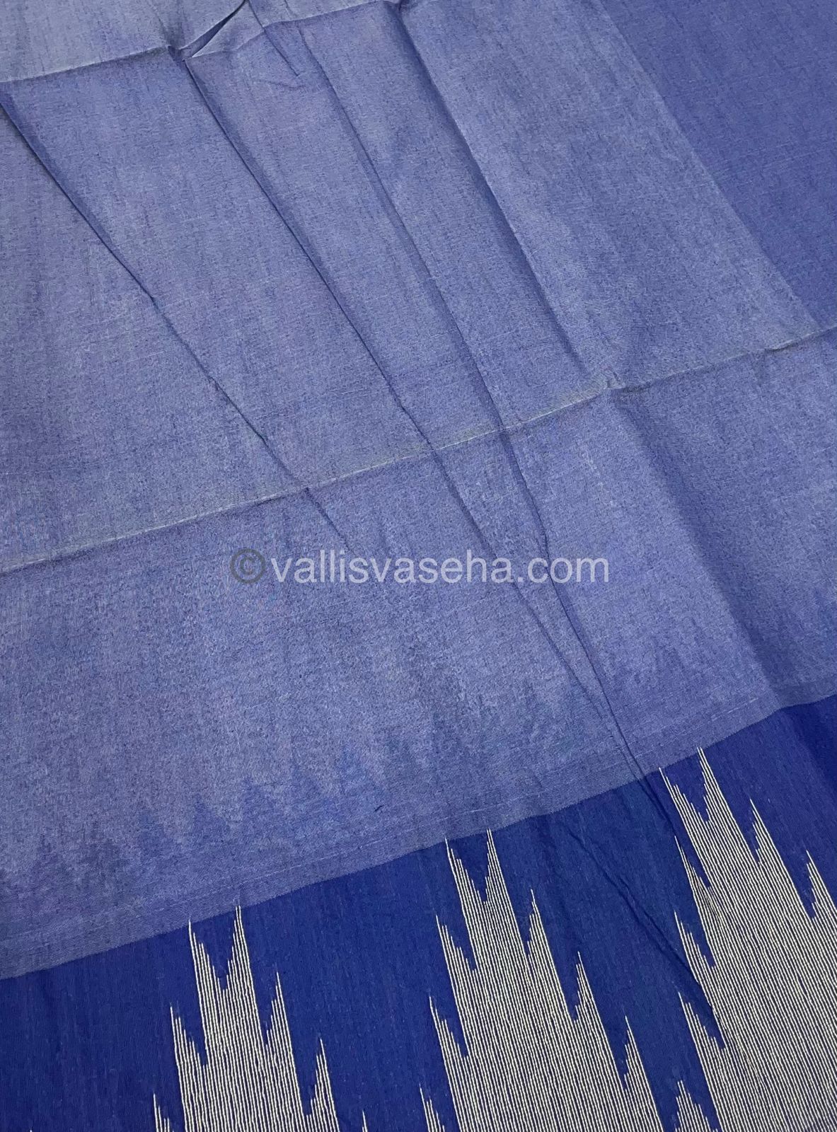 Semi Raw Silk - Half White with Blue Shade - VVRS002