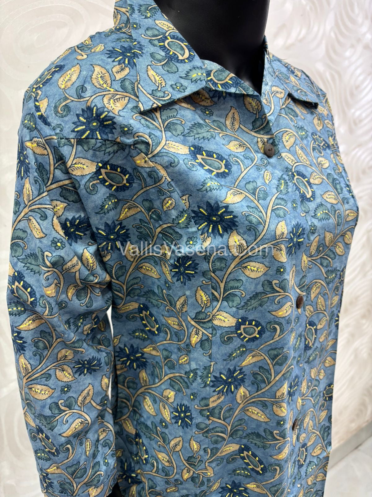 Slub Cotton - Printed Kurti - A - Line Cut - VVALK002