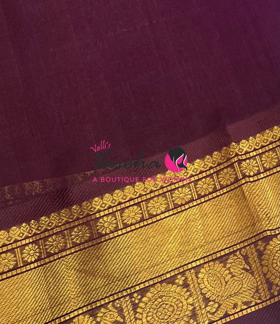 Pure Silk Cotton Saree - Mayil & Chakkaram Design - Lavender With Brown VVMC001