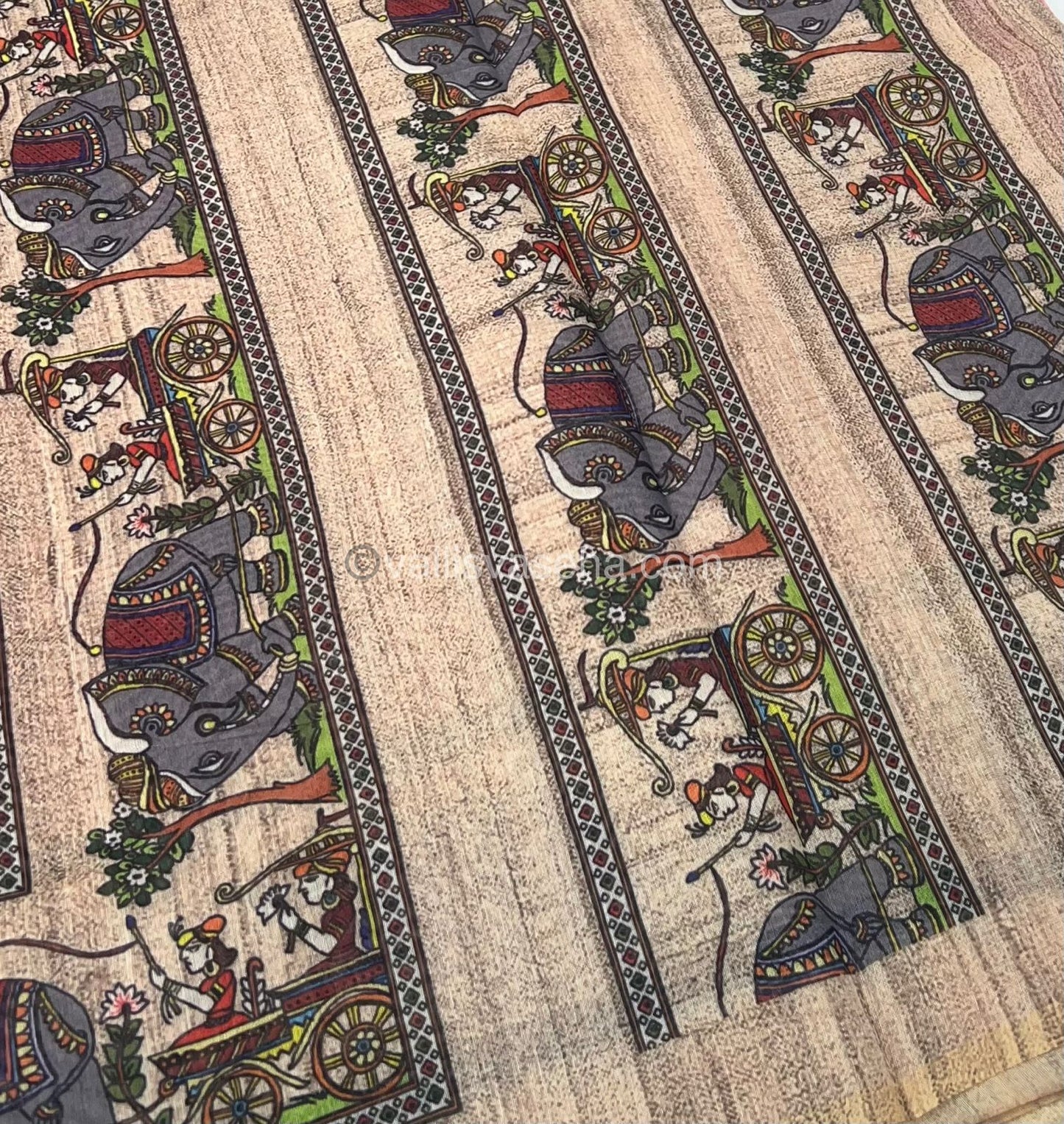 Semi Chanderi Saree - Digital Printed - VVSCD001