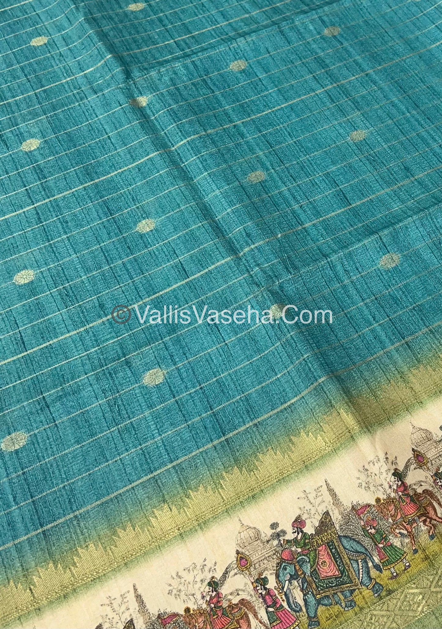 Semi Chanderi Saree - checks pattern - VVSCS004