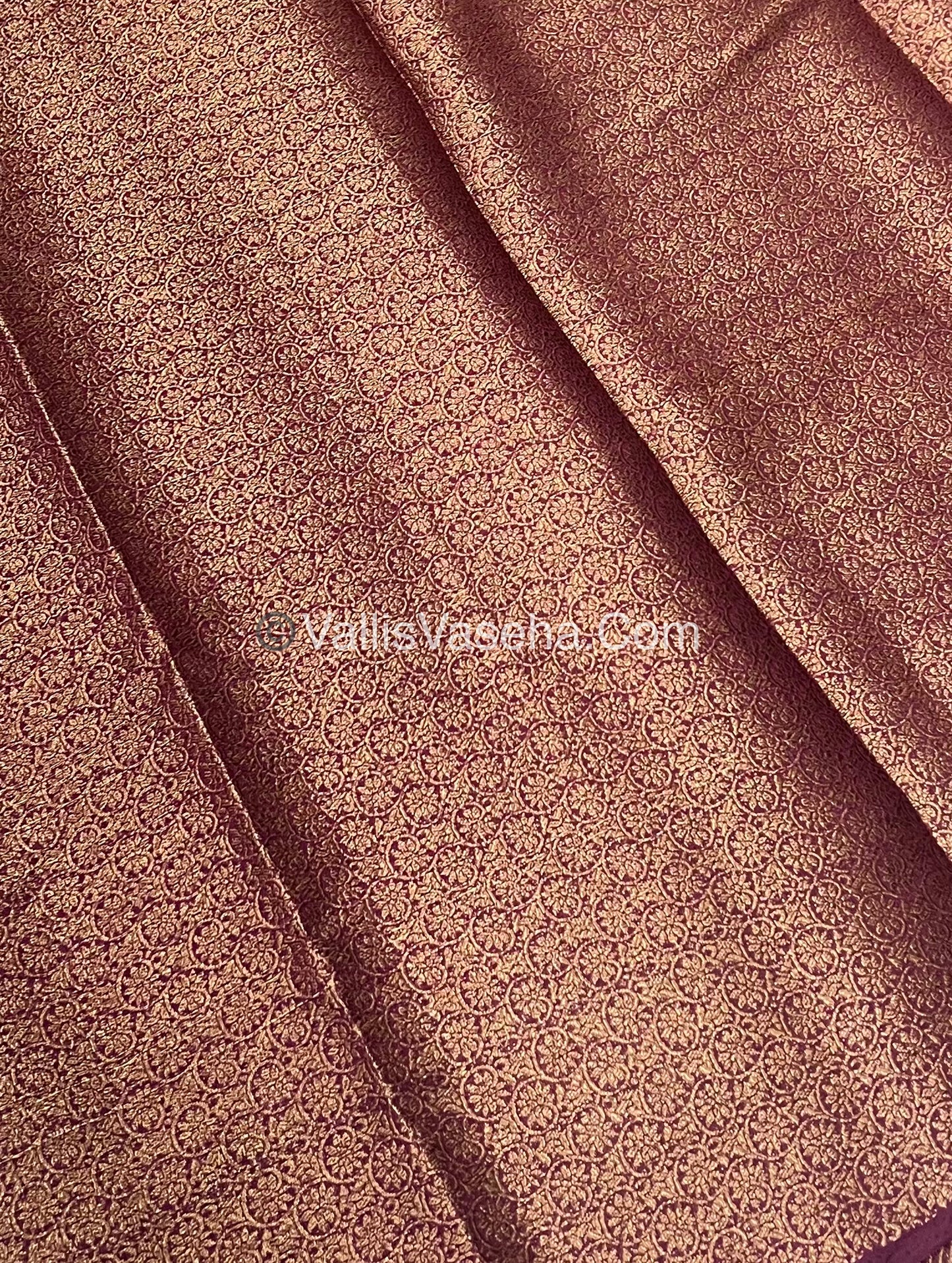 Bamboo Silk Saree  - Dark Green ( Pasi Payaru Green) with Wine Shade - VVBSS001