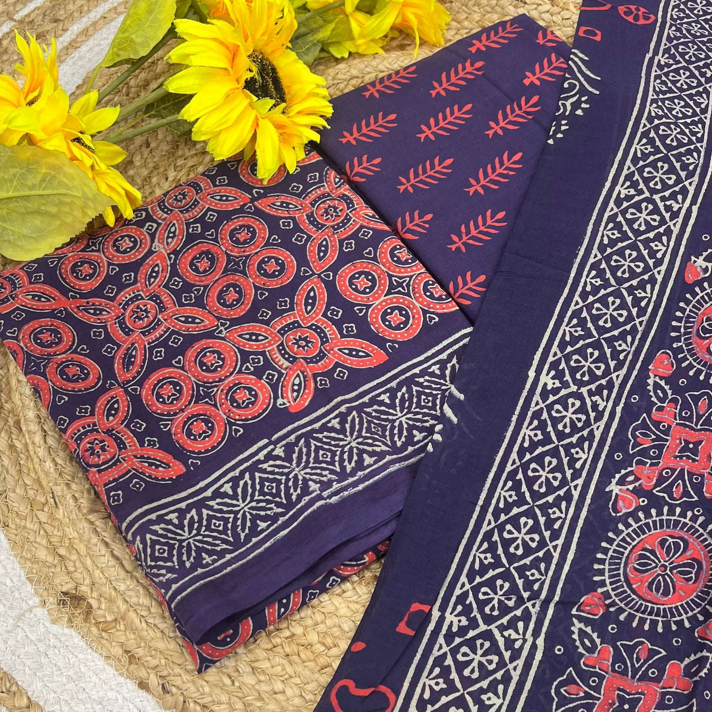 Pure Mul Mul Cotton - Bagru/ Dabu Print - VVUSM002