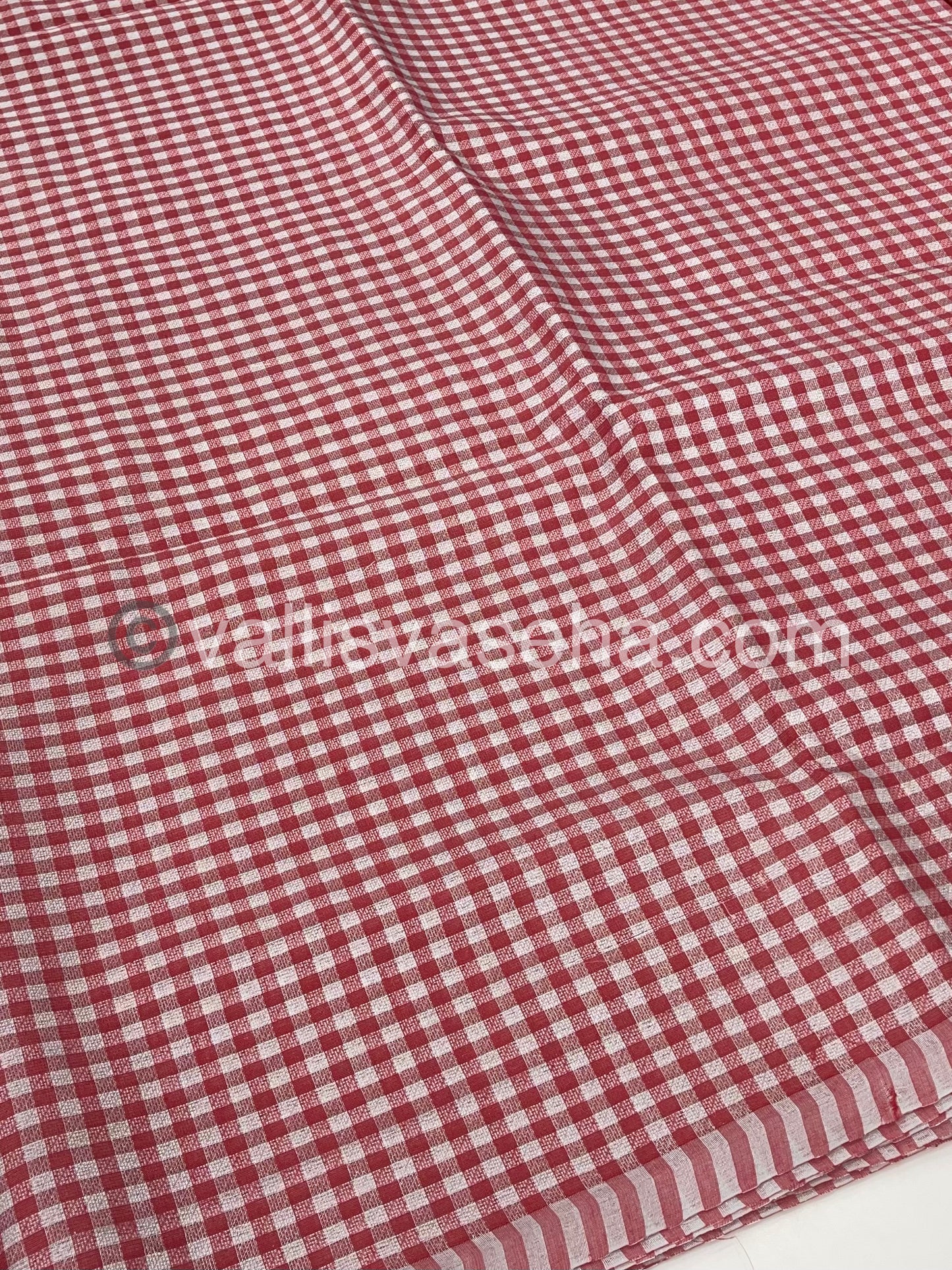 Nayanthara Inspired Checks Tissue Sarees | Nayanthara Hit Design |- VVNTS001 - Peachish Merun shade