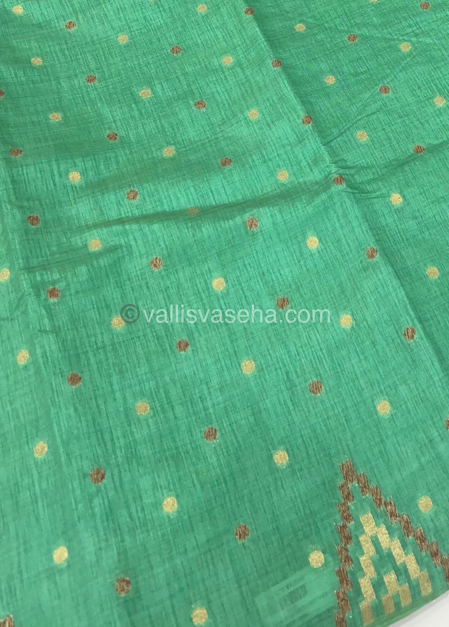 Cherry Tussar - Semi Tussar Silk - Pastel Green - VVSTS009