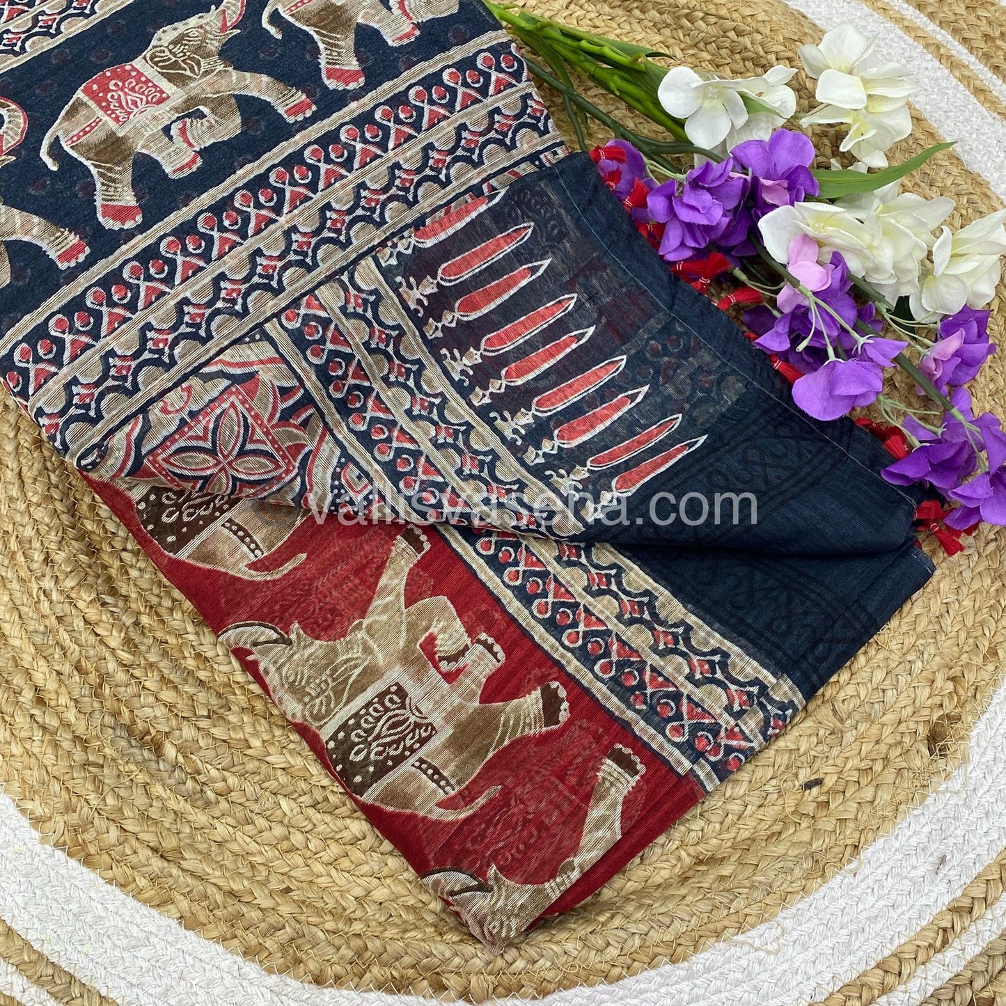 Jute Mixed Cotton Saree | VVJCS001