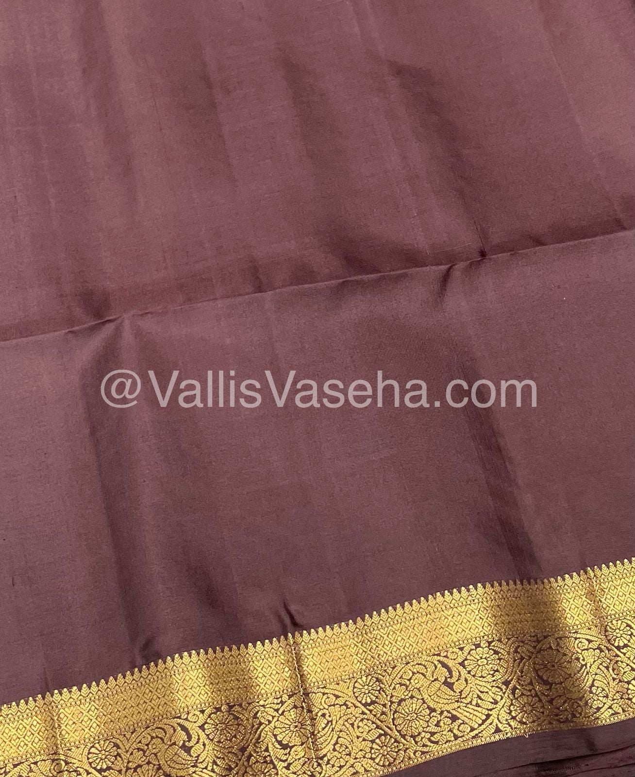 Pure Soft Silk Saree - Kanchi Border - Brown Shade - VVPSS046