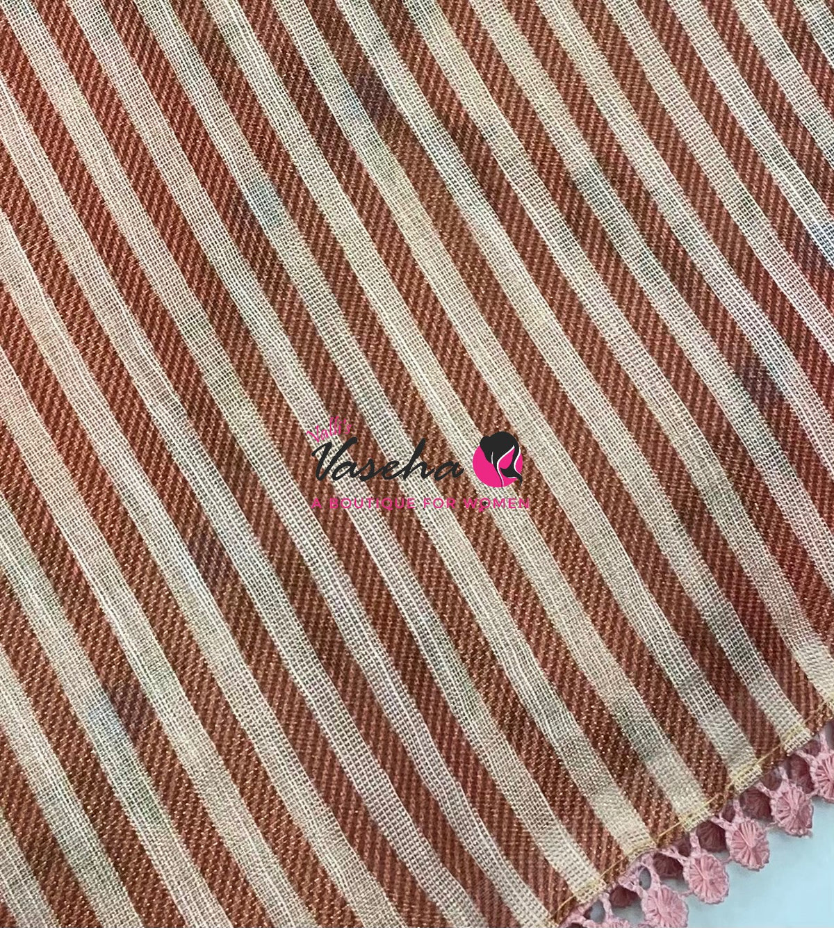 Linen Tissue Saree - Light & Dark Combo - peach Shade- VVLTS006
