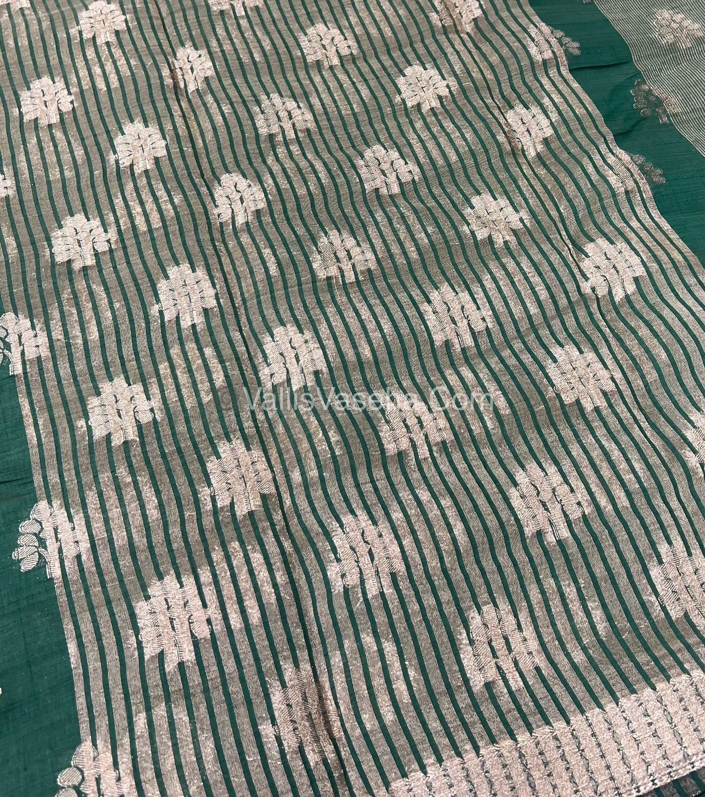 Semi Tussar Silk Saree - Green Shade - VVSTS009