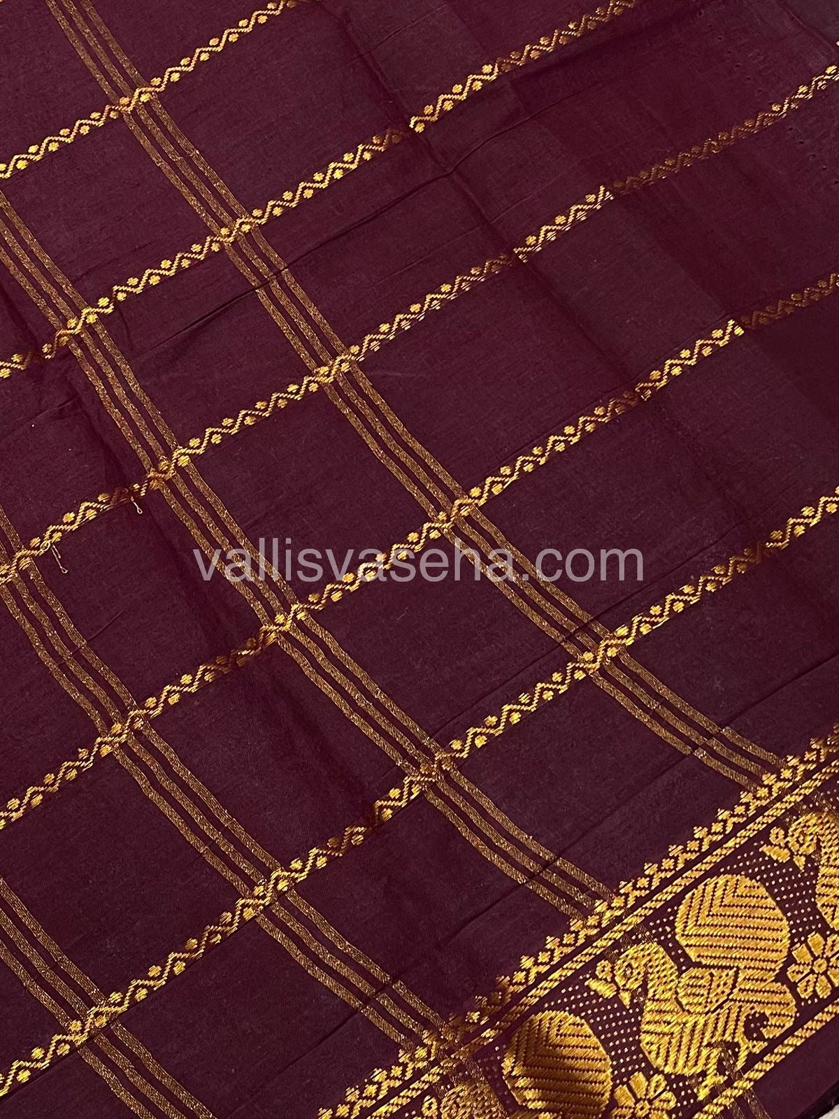 Sungudi Cotton Saree - Tamil Letters Print - VVSTP001
