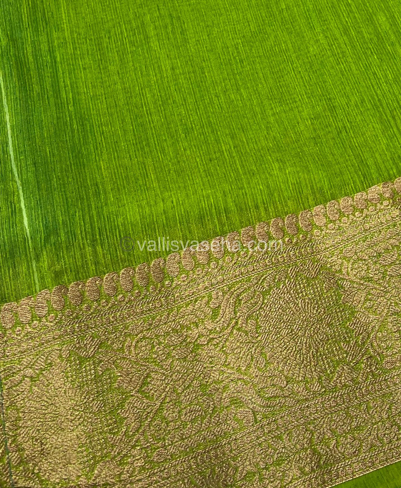 Bamboo Silk Saree - Blue with Green Shade - VVBSS001