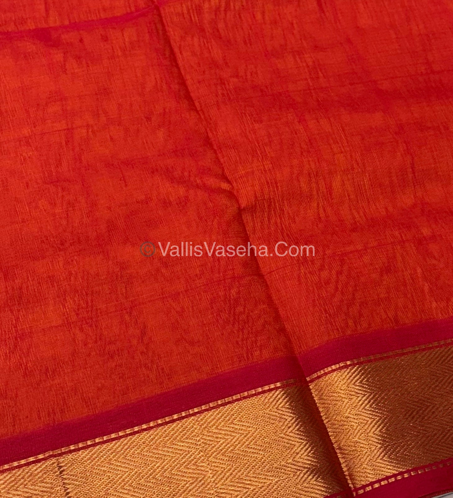 Pure Silk Cotton Sarees - Mango Yellow & Red Shade - VVPSC008