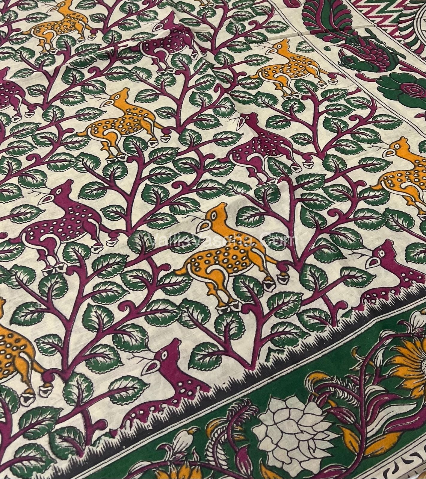 Pure Kalamkari Cotton Saree - VVPKC002