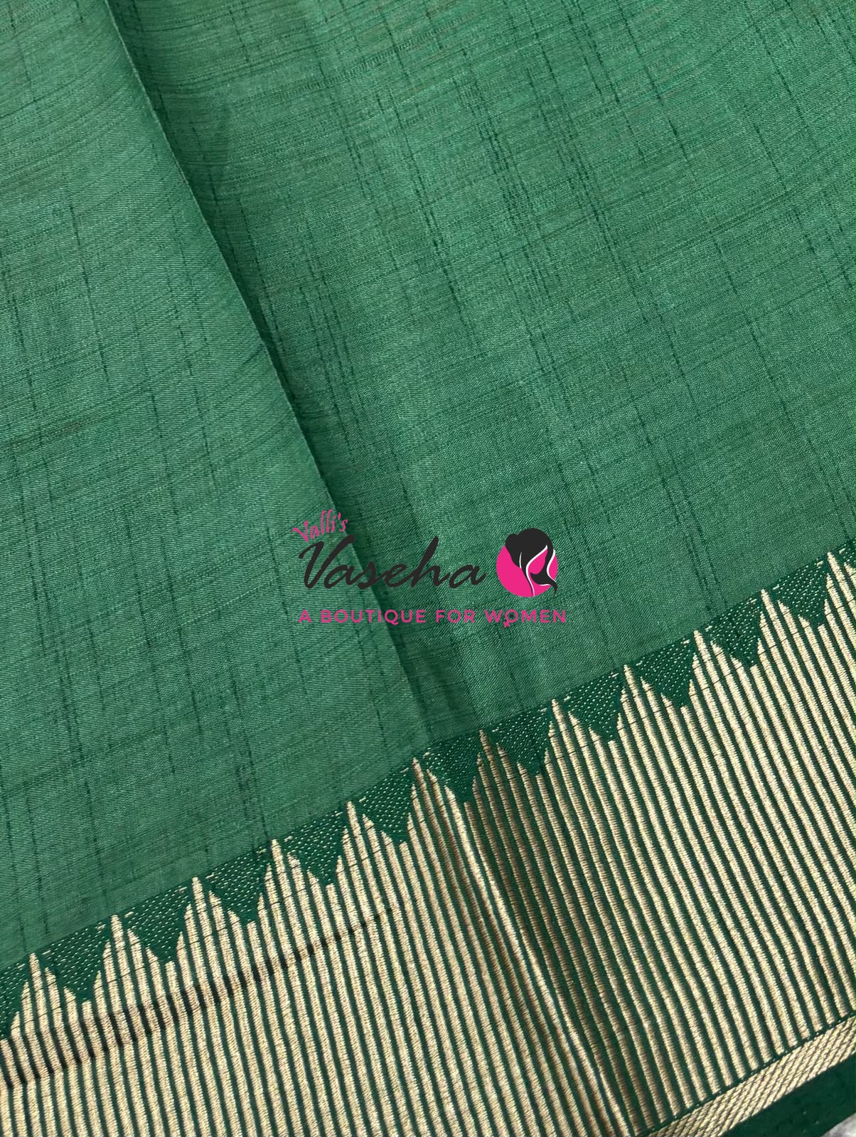 Semi Tussar Silk Saree | Green Shade |VVSTS051